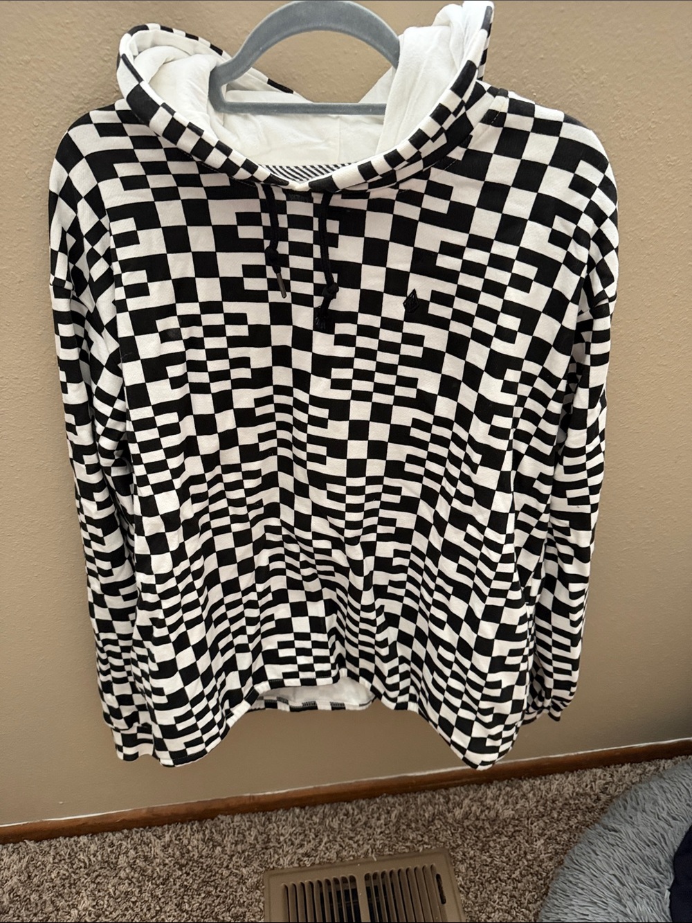 Volcom Black and White Checkerboard Hoodie